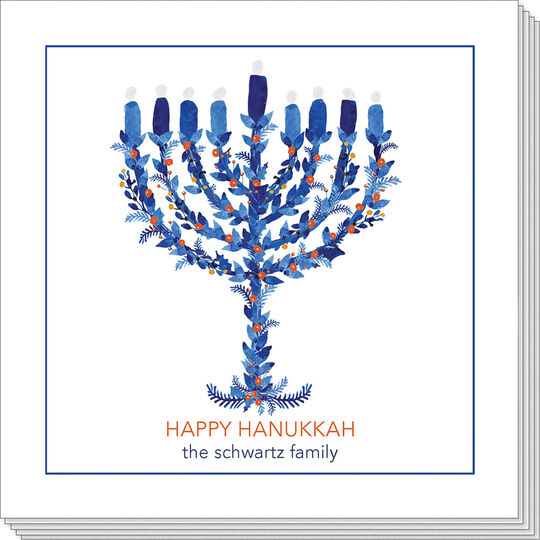 Hanukkah Menorah Napkins